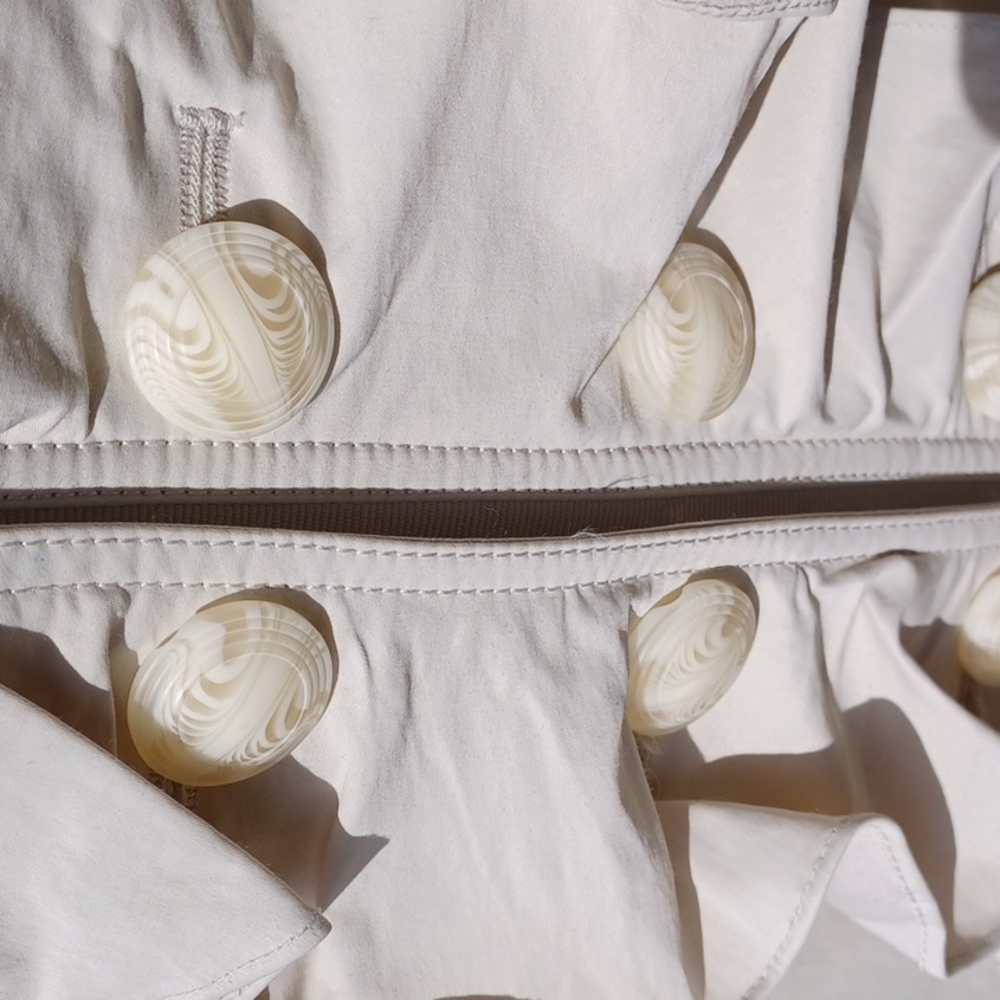 Kenar - Cream Multi Button Ruffled, Belted,Lined and Water Resist Jacket WS - Picture 8 of 16